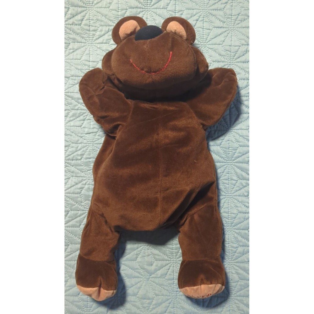 Vintage Fisher Price Rumple Bear 1993 Dark Brown Floppy Oversized Smiling Plush